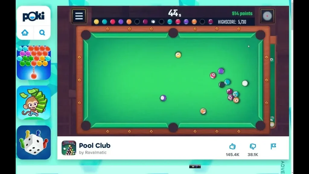 Pool Club on Poki